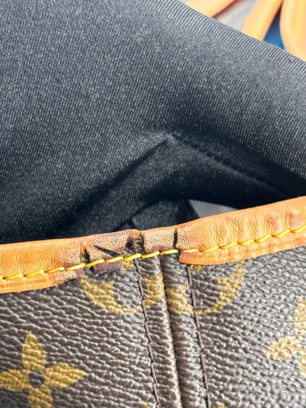 Louis Vuitton Monogram Canvas Tote with Green & Pink Center Stripe - Picture 3 of 16